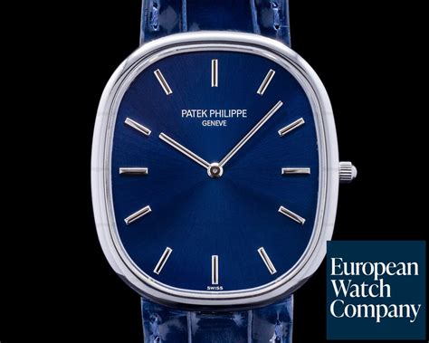 golden ellipse blue dial platinum